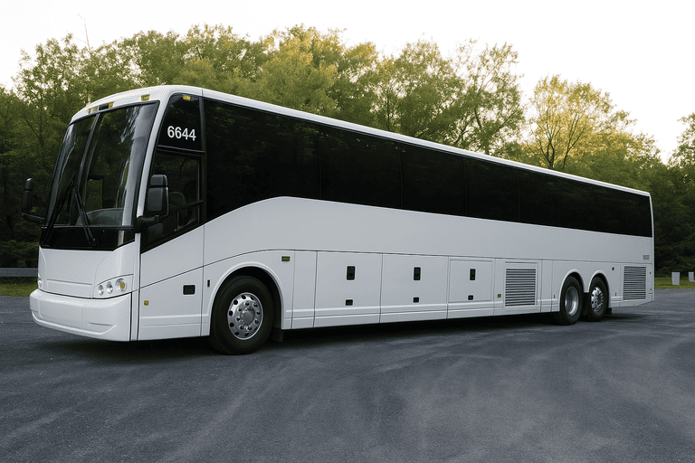 exterior of Charter Bus Rental Montgomery coach bus